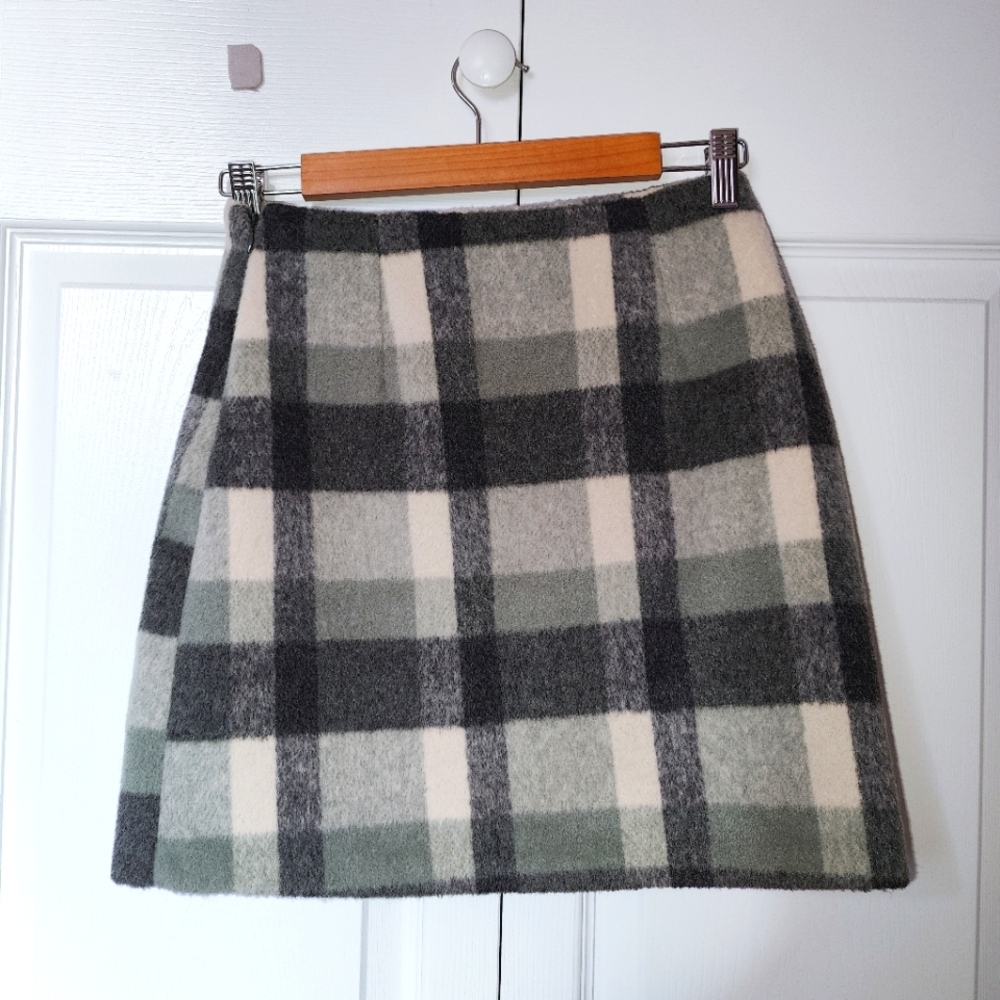 Wool Blend Plaid Winter Miniskirt XS/S